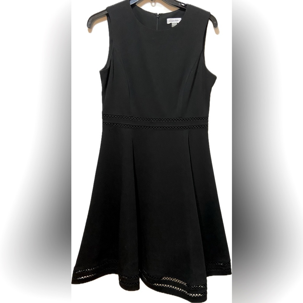 Calvin Klein size 10, black sleeveless dress, hem cut out design * MAKE OFFER 😊